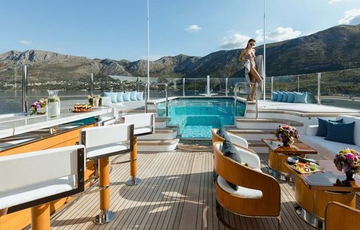 Superyacht charter AQUILA exteriors with deck Jacuzzi