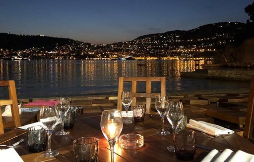 Saint Jean Cap Ferrat - Plage de Passable dining area beach night