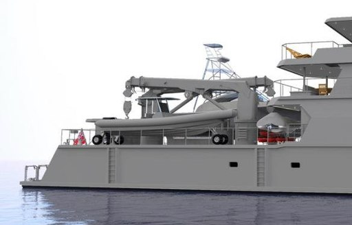 A graphic rendering of the aft section of superyacht The Beast