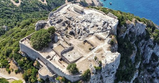 Angelokastro Corfu aerial view