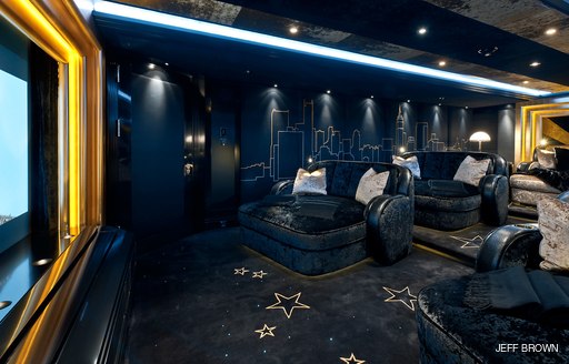 Dedicated cinema suite on board charter yacht PHOENIX 2