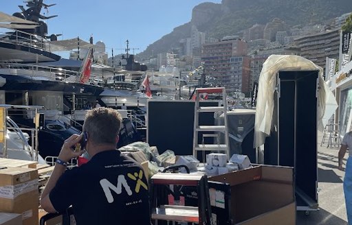 Preparations at the Monaco Yacht Show 2021