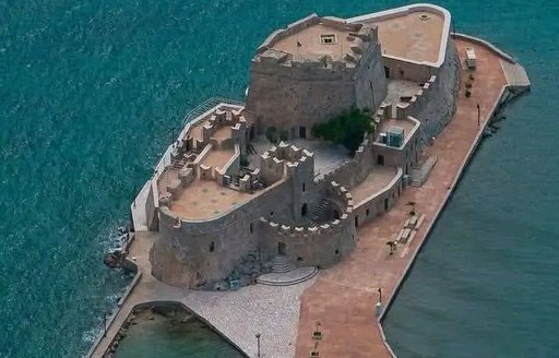 Bourtzi Castle Nafplio aerial view