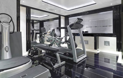 Dedicated gym on board charter yacht SILVER ANGEL