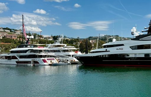 Motor yacht charters berthed in Portosole Marina