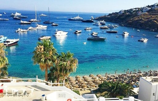 Mykonos - Psarou Beach yachts