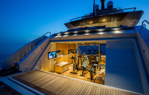 Beach club gym onboard MY Vertige