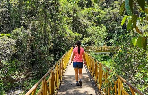 Ranomafana National Park Madagascar bridge, person