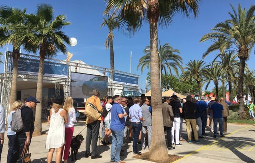 visitors queue to enter the Palma Superyacht Show 2018