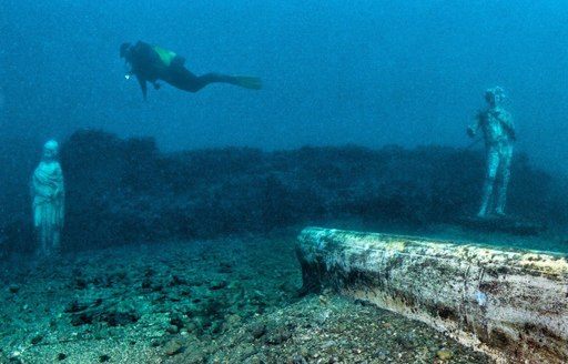 Naples - The Sunken City of Baiae statues scuba diving