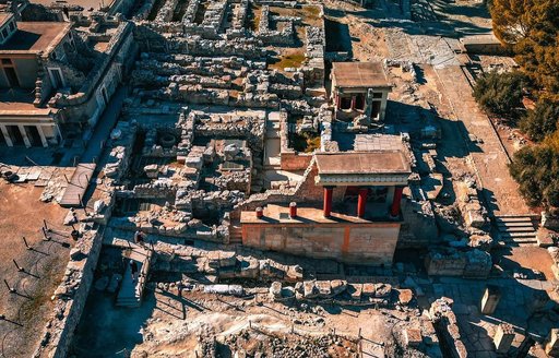 Palace of Knossos Crete aerial view