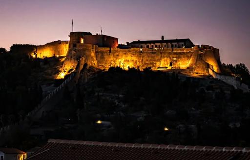 Spanjola Fortress Hvar night exterior