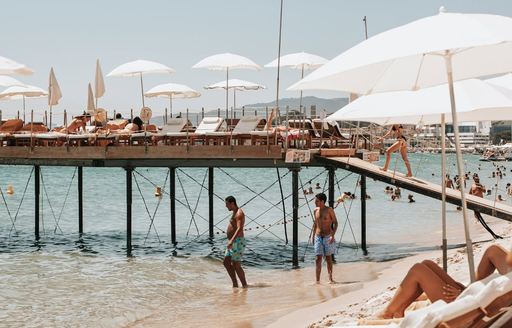Miramar Plage Cannes beach and loungers