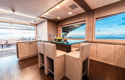 Charter yacht CIELO NERO interior dining area