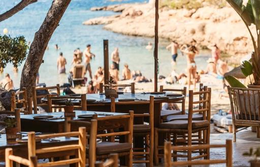 Cala Gracioneta Ibiza outdoor dining area, coast