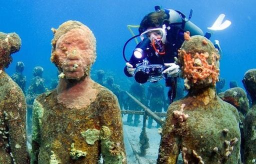 Grenada Underwater Sculpture Park diver photography