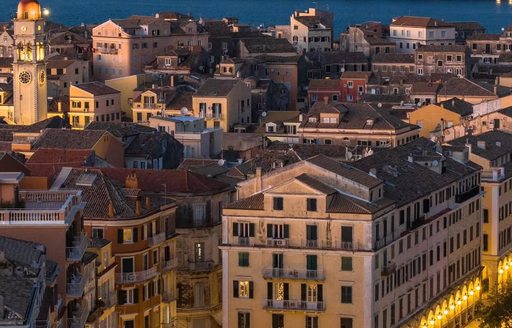 Old Town of Corfu aerial view