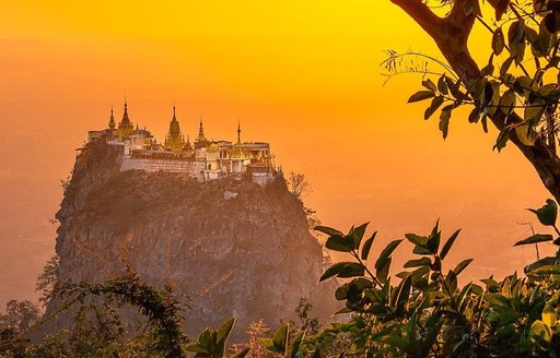 Myanmar - Mount Popa Taung-Kalat monastery sunset