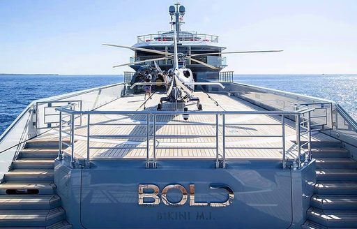 Helicopter onboard superyacht BOLD 