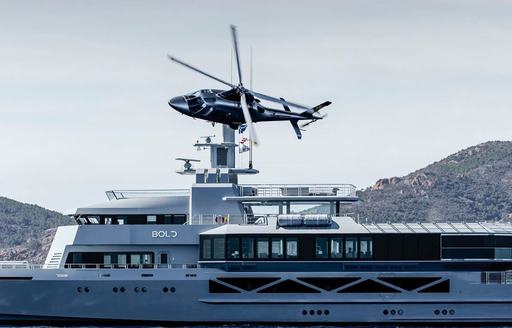 Charter yacht BOLD helicopter