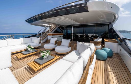 Charter yacht SYMMETRY exteriors with seating area