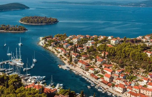 View of the Maslinica Bay in Solta