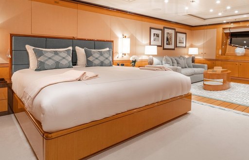 Master cabin onboard Charter yacht SERENITY J