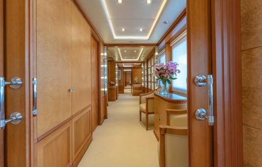 Charter yacht AZUL V interior corridor