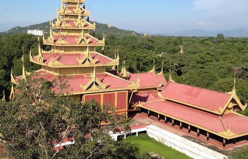 Myanmar - Mandalay Palace roof trees
