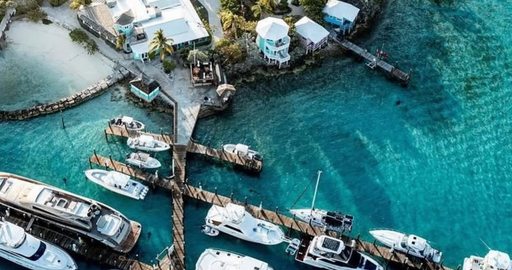 Staniel Cay Yacht Club aerial view