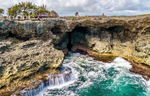 Animal Flower Cave Barbados cliffs
