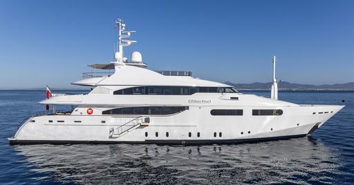 Charter yacht TITIAN PEARL at anchor