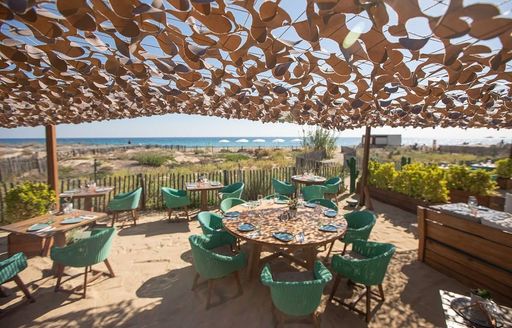 St Tropez - Plage de l'Orangerie beach dining area