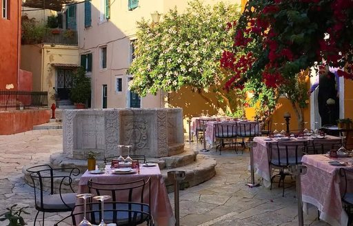 Old Town of Corfu street cafe