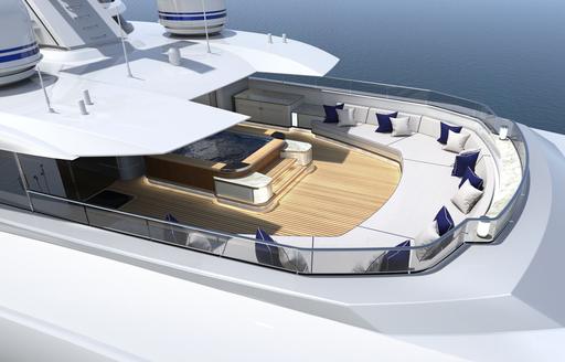 Charter yacht ANGELIQUE exterior deck space rendering