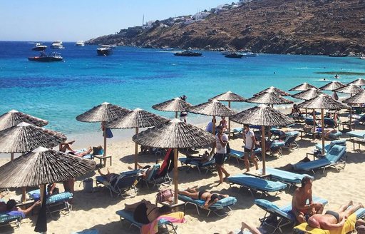 Mykonos - Psarou Beach loungers