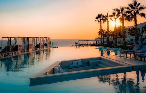 7Pines Resort Ibiza pool sunset