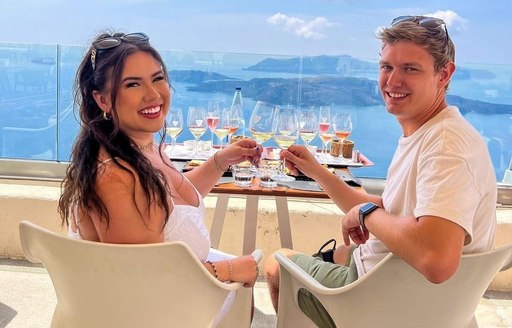 Santo Wines Santorini dining area, people