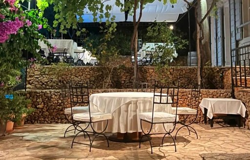 gorgeous courtyard Michelin star restaurant in Croatia