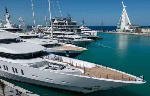 Jeddah Yacht Club & Marina with super yacht charters berthed
