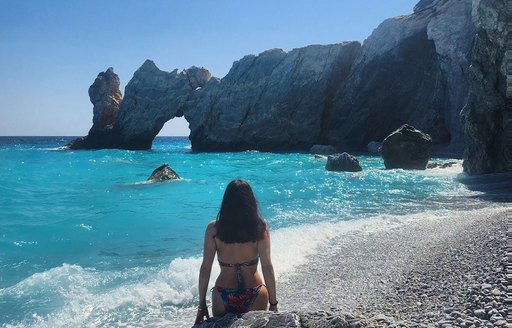 Greece Sporades Skiathos - Lalaria Beach person