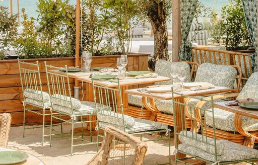 St Tropez - Cybele Ramatuelle beach dining area