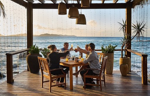 Virgin Gorda - CocoMaya beachside dining table