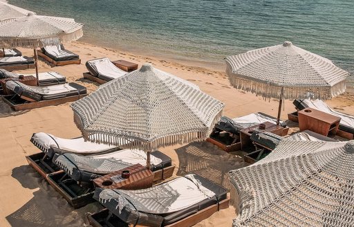 Mykonos - Principote Panormos beach loungers