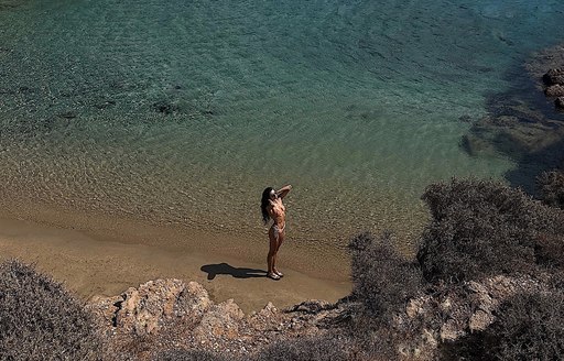 Mykonos - Agios Sostis beach person