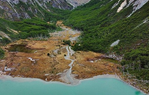 Patagonia - Laguna Esmeralda aerial view