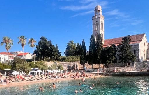 Franciscan Monastery Hvar beach exterior