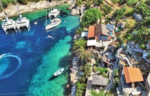 Croatia - Lonely Paradise restaurant coast aerial view