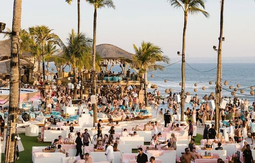 Finns VIP Beach Club Indonesia outdoor lounge area