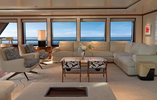 Charter yacht SOLACE interior lounge area